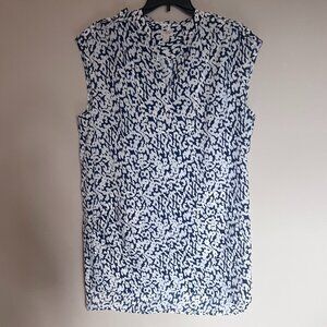 J. Crew Abstract Print V-Neck Shift Dress with Pockets Size XL